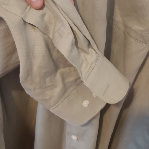 CHRISTIAN DIOR | Men's Button Down Dress Shirt Tan Size 16 1/2 34/35 - Picture 5 of 8